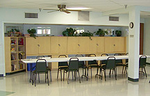 Large community room for gatherings and recreation